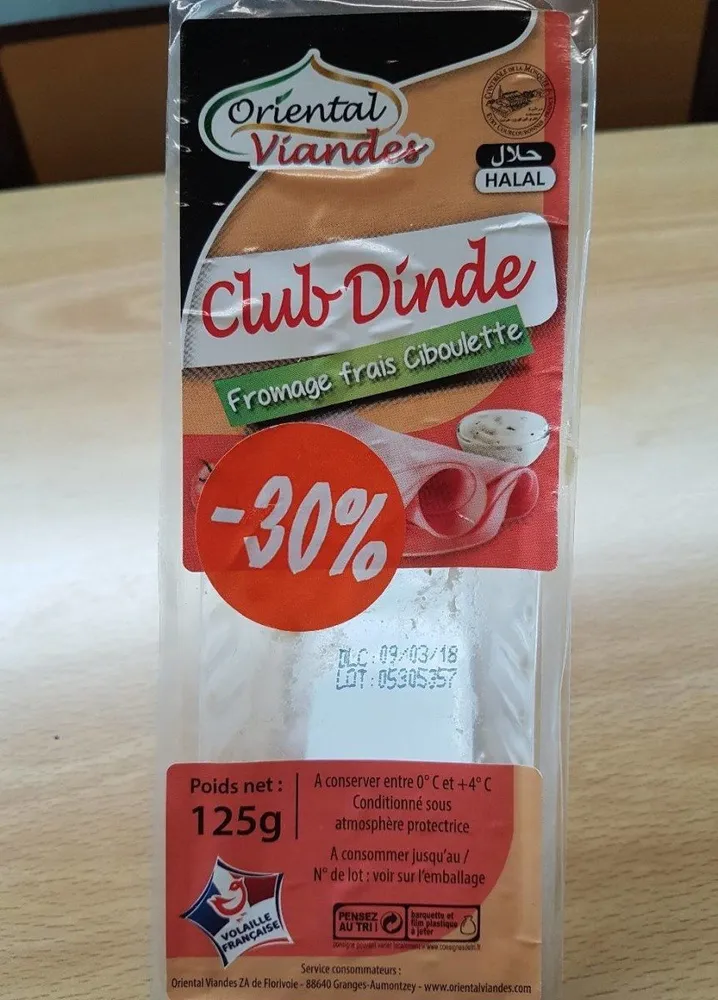 Club dinde fromage frais ciboulette
