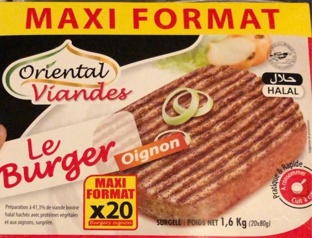 Burger halal aux oignons-surgelé