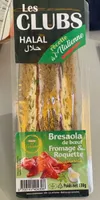 Sandwich bresaola de boeuf et fromage roquette halal