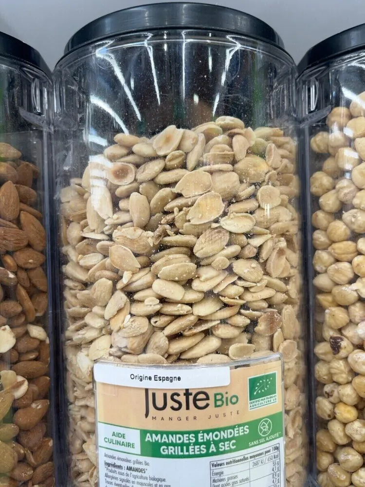 Amandes émondées grillées à sec