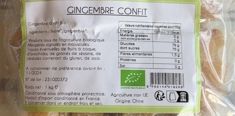 Gingembre confit