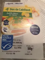 Dos de cabillaud msc sauce façon beurre blanc citron