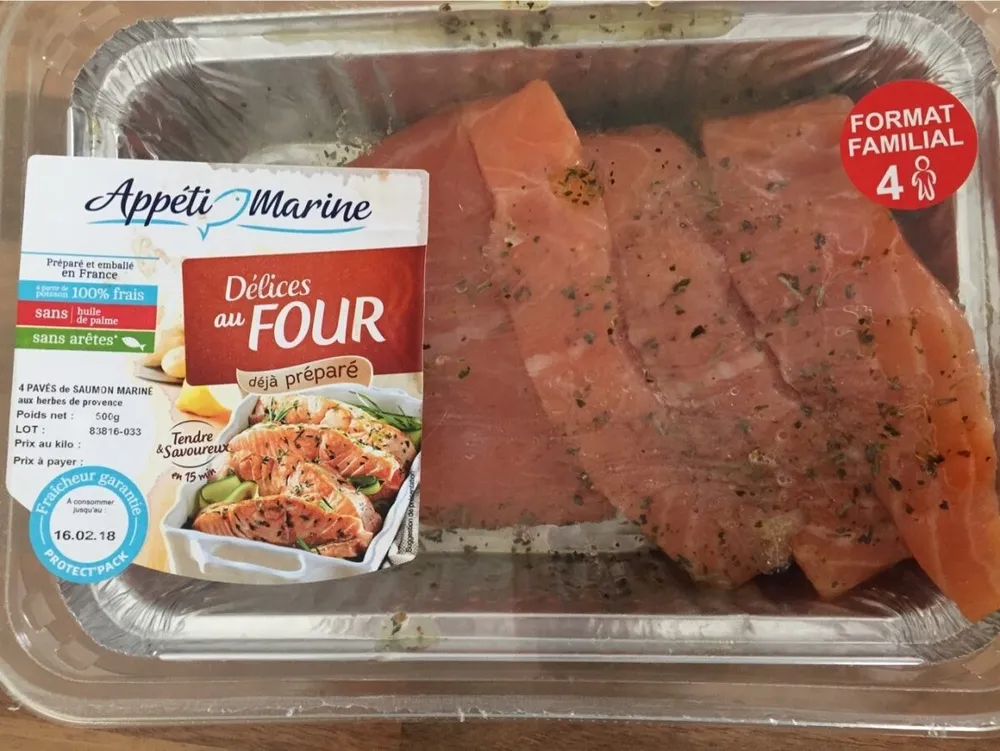 4 pavés de saumon marinés