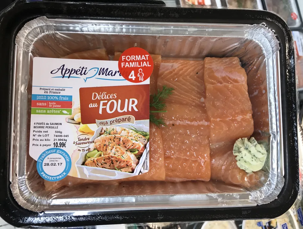 Pavés de saumon beurre persillé