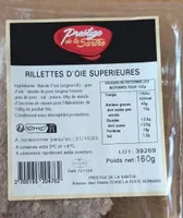 Rillettes d oie supérieur prestige de la sartje