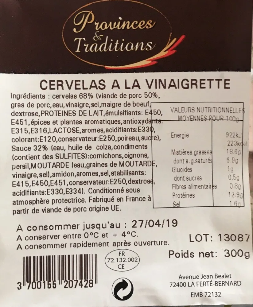 cervelas à la vinaigrette