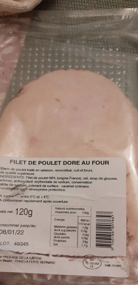 Filet de poulet dore au four