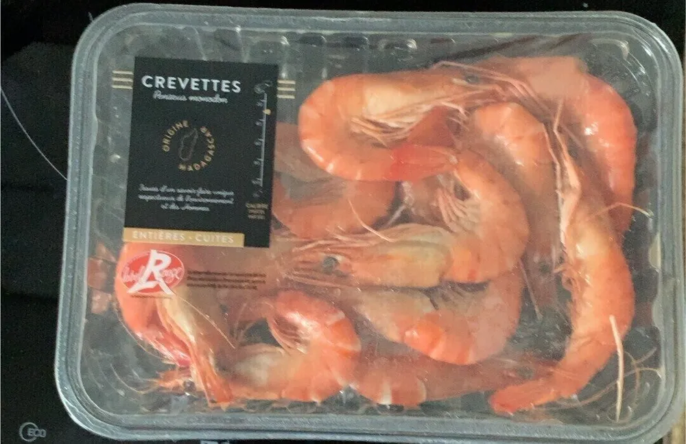 Crevettes entieres cuites