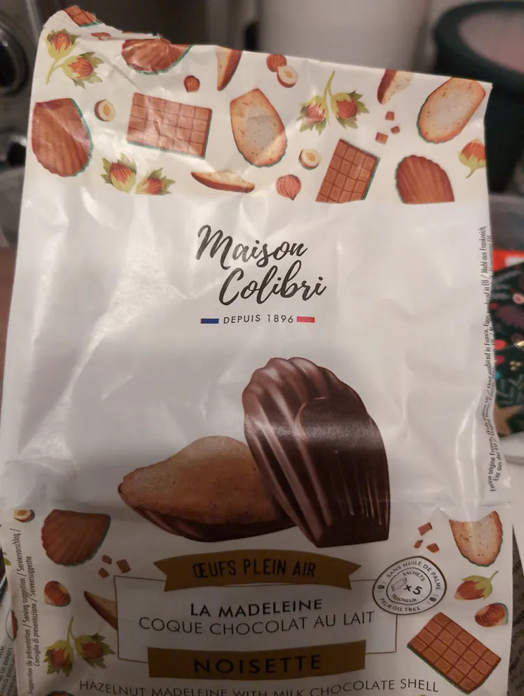 La madeleine coque chocolat au lait  noisette