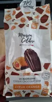 La madeleine coque chocolat noir, cœur orange