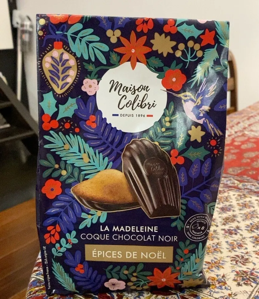 La Madeleine coque chocolat noir - Epices de Noël