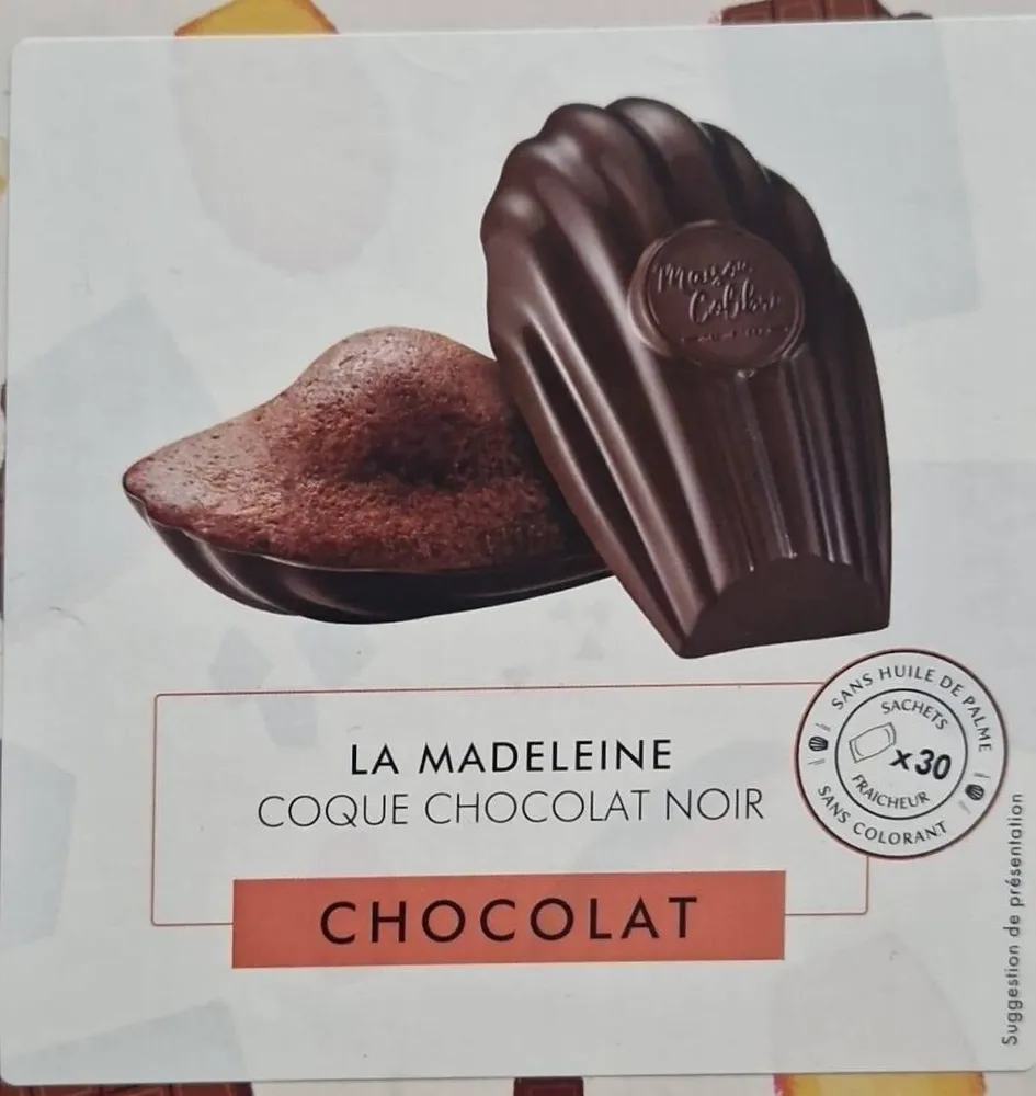 Madeleine coque chocolat noir