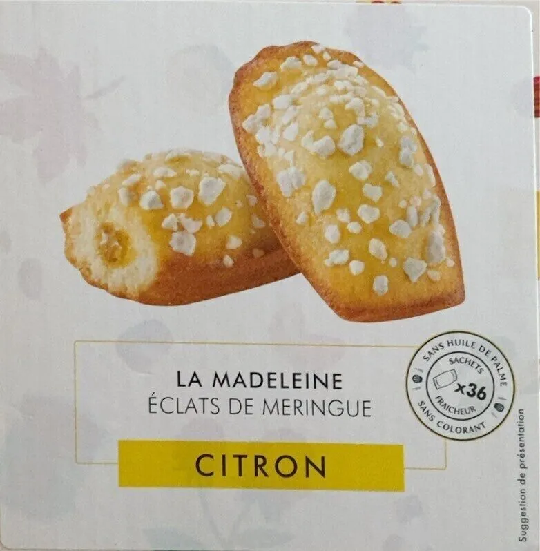 Madeleine coeur-citron éclats de meringue