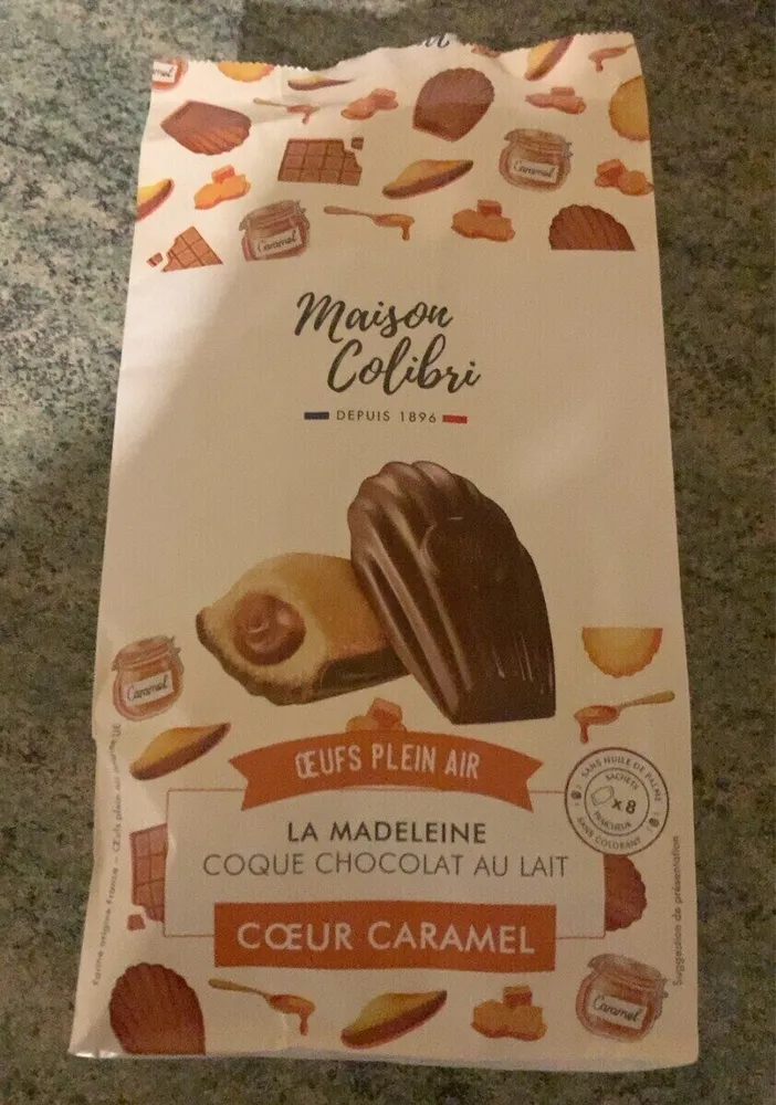 La Madeleine coque chocolat au lait coeur caramel