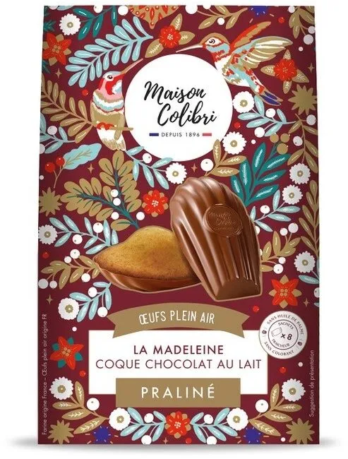 Madeleine praliné coque chocolat au lait