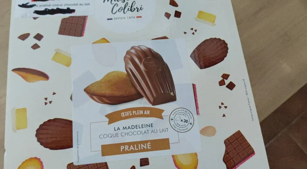 La madeleine coque chocolat au lait praliné
