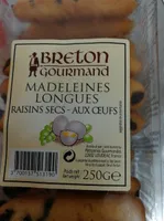 Madeleines Longues Raisins Secs - Aux Œufs