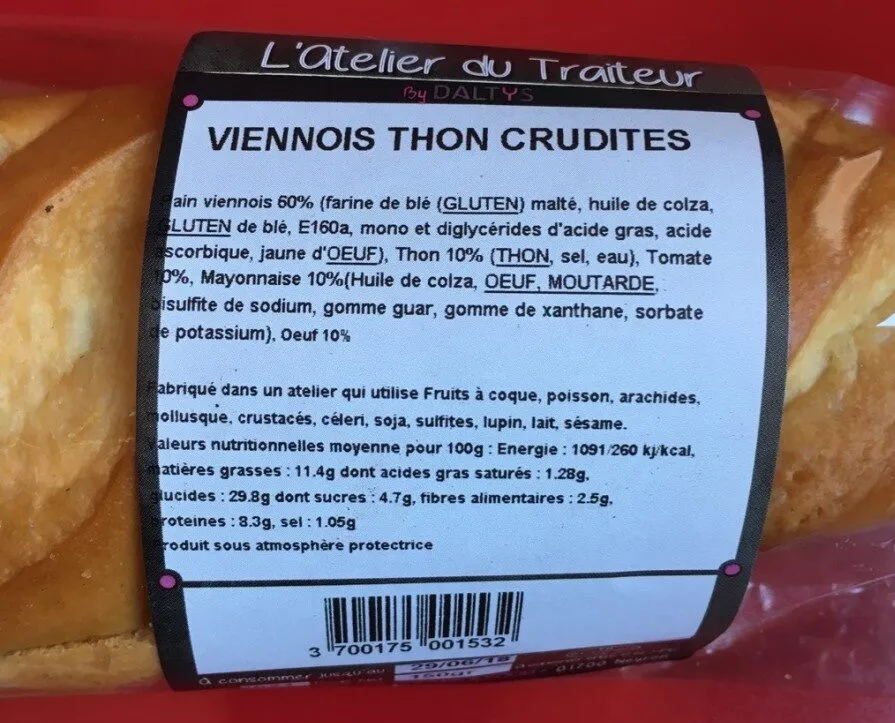 Viennois thon crudités