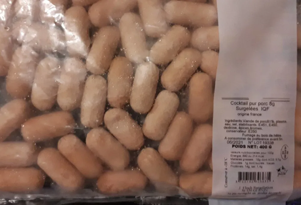 Cocktail pur porc 8g Surgelées IQF