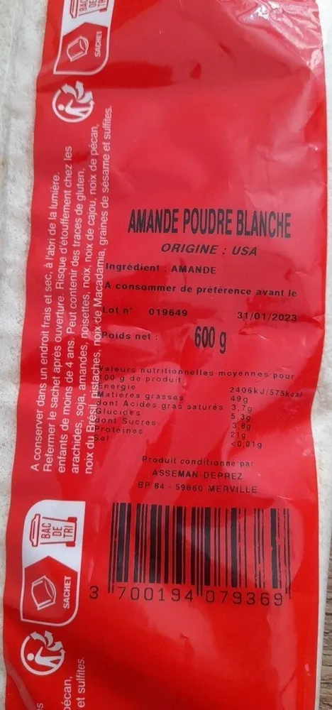 Amande poudre blanche