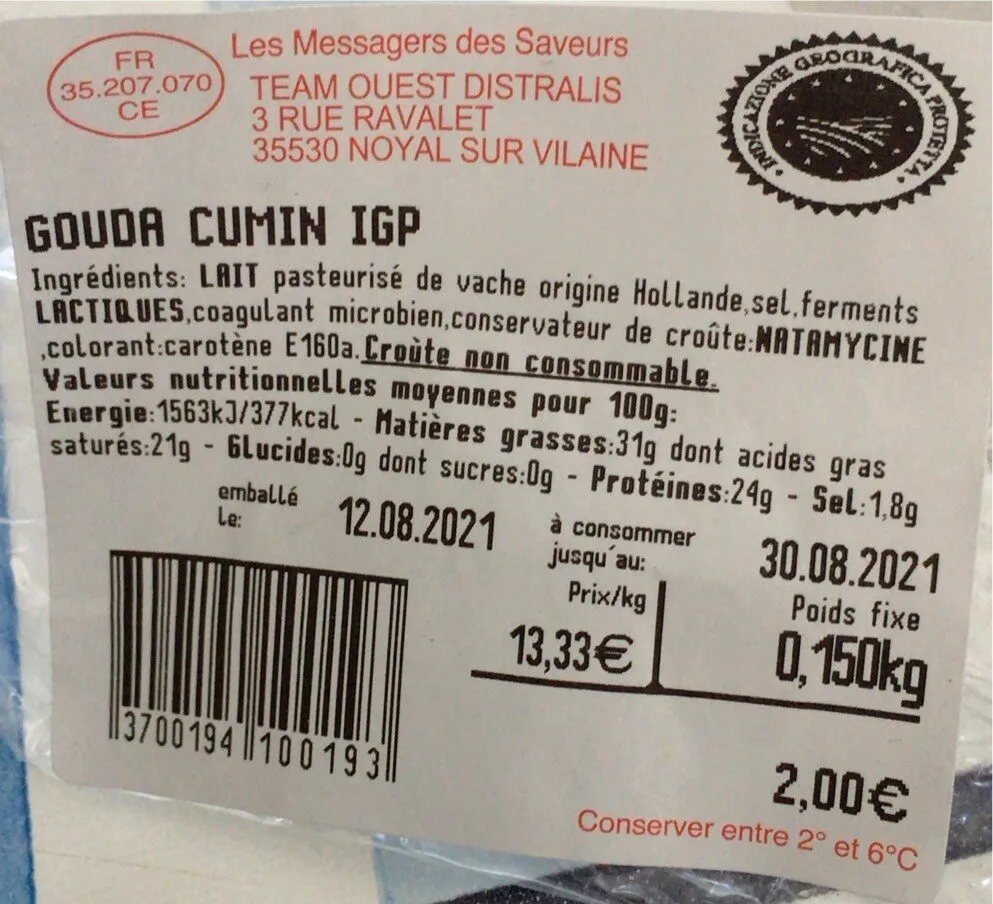 Gouda cumin igp