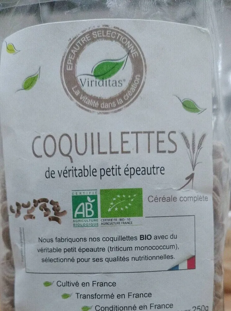 Coquillettes de véritable petit épeautre