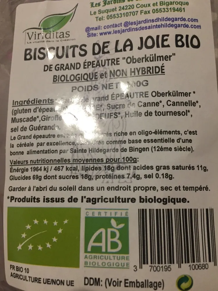 Biscuit de la joie bio