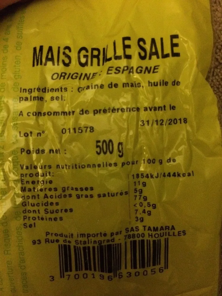 Maïs grillé salé