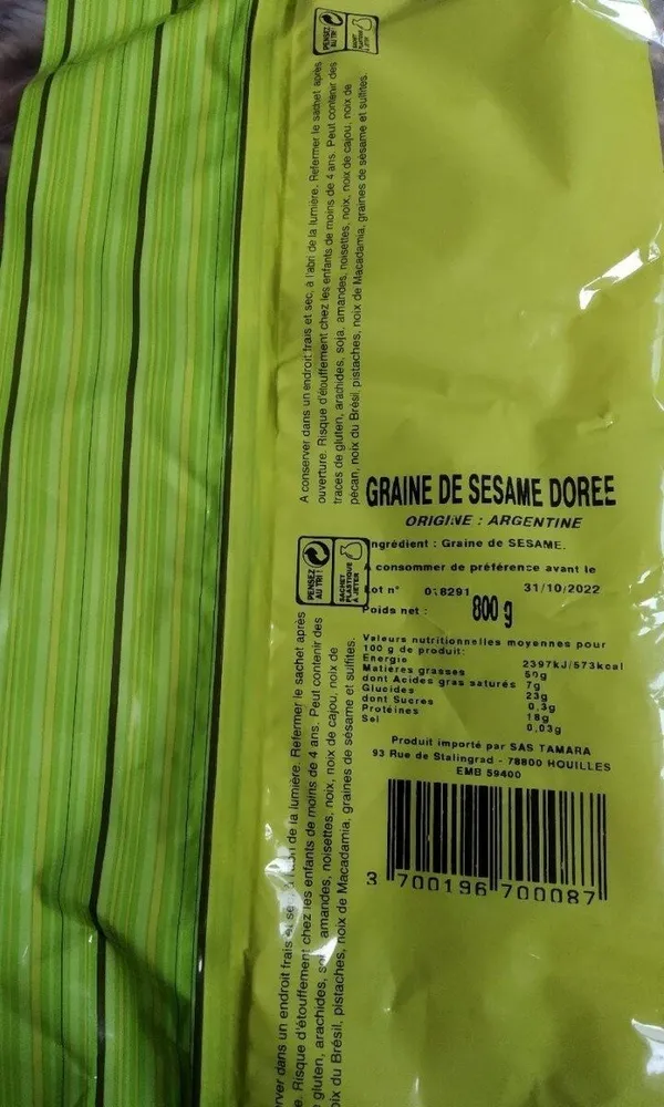 Graine de sésame dorée