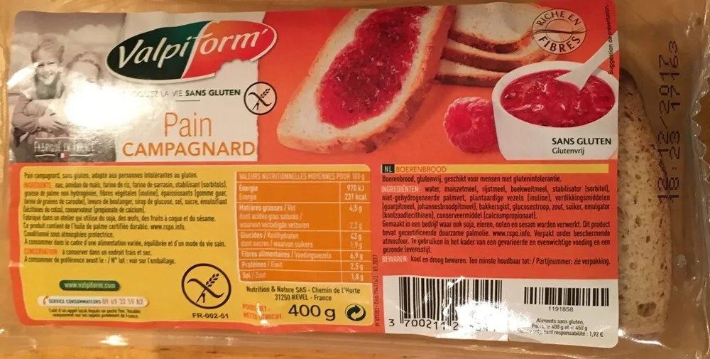 Pain Campagnard - 400 GR - Valpiform