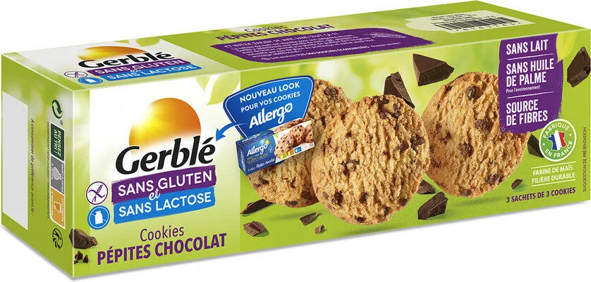 Gerble - Gluten Free and Lactose Free Chocolate Chip Cookies, 150g (5.3oz)