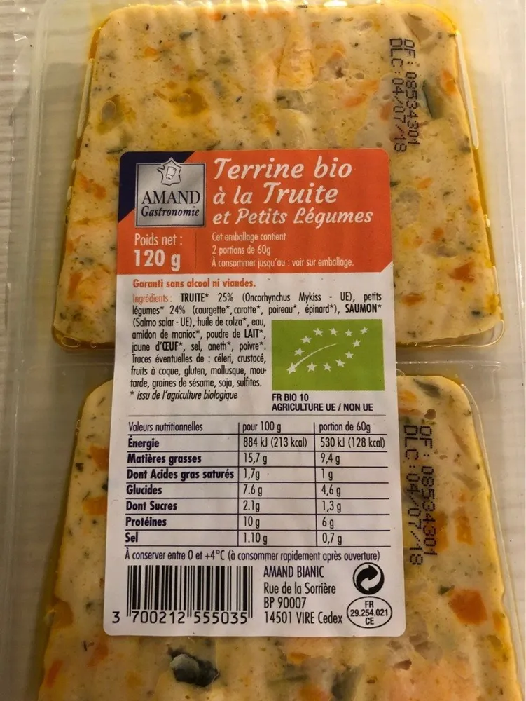 Terrine bio a la truite