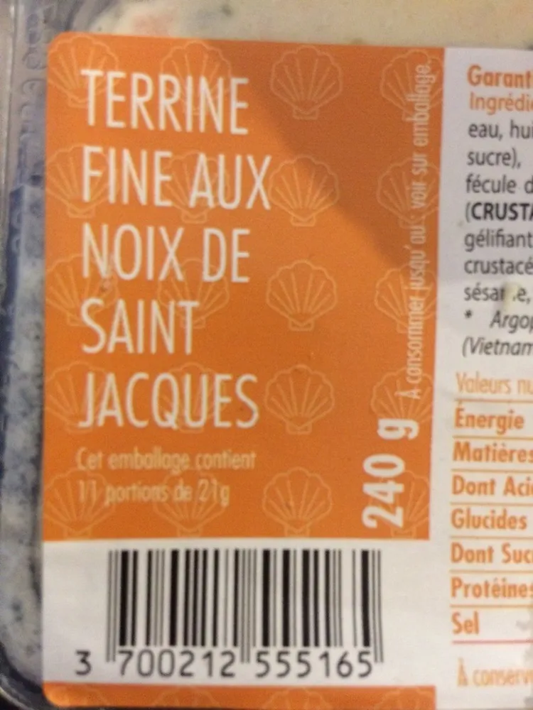 Terrine Noix de Saint Jacques