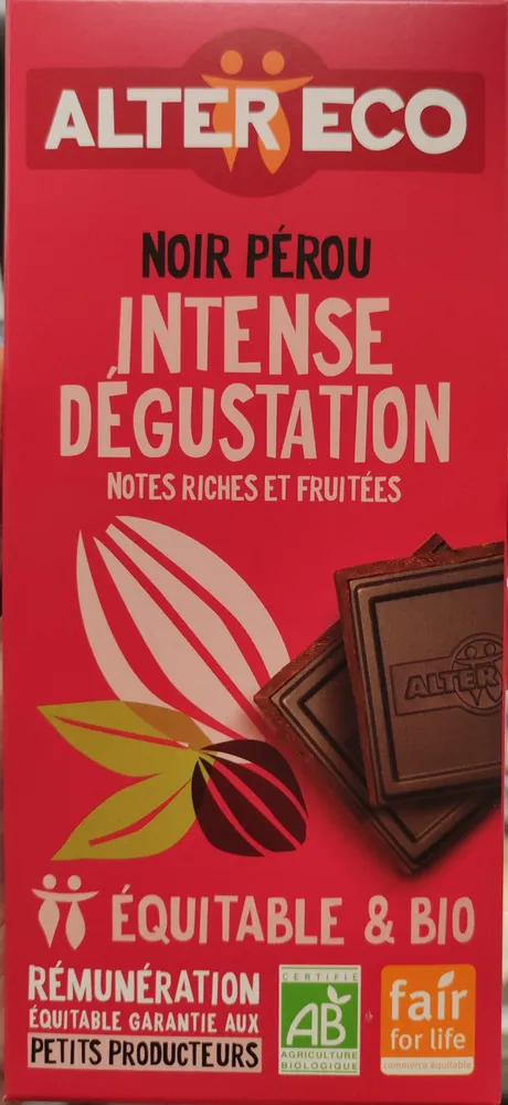 Chocolat noir intense dégustation