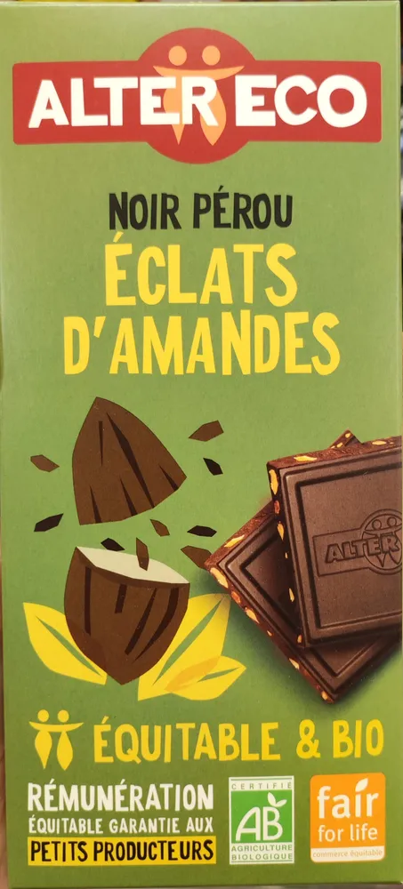 Chocolat noir aux éclats d'amandes