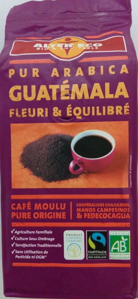 Café moulu pur arabica Guatémala