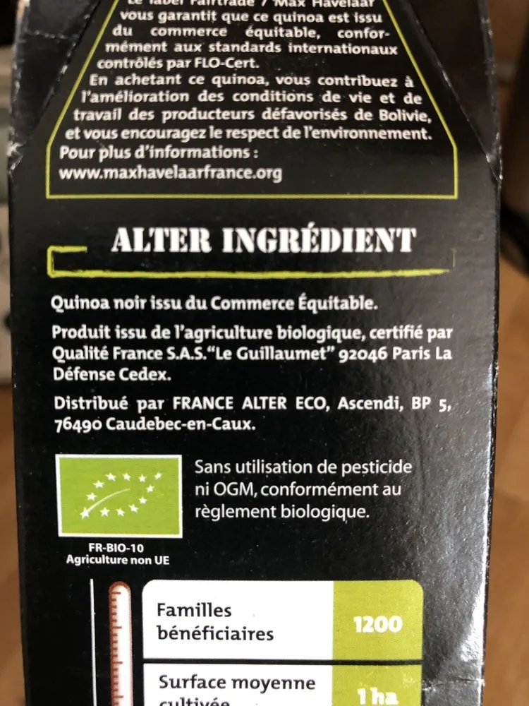 500G Quinoa Noir Bio Alter Eco