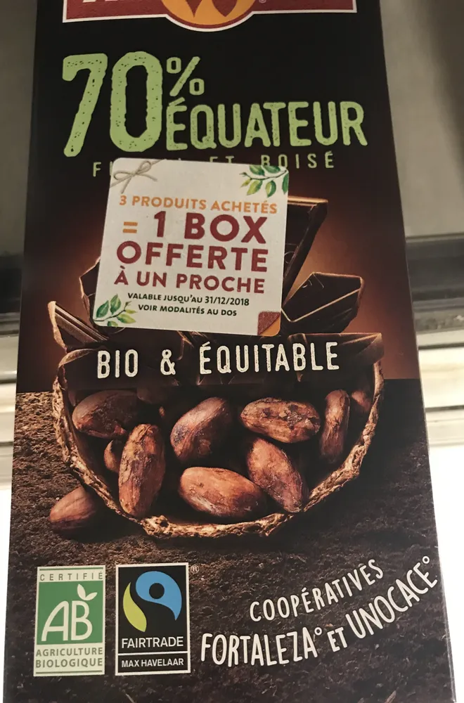 Bio & Equitable - Chocolat noir - 70% Équateur