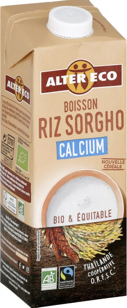 Boisson riz sorgho calcium
