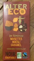 Chocolat noir Noisettes muesli caramel