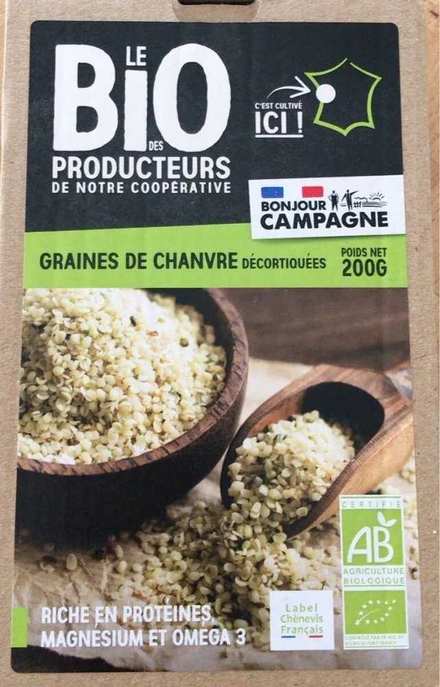 Graines de chanvre décortiquées