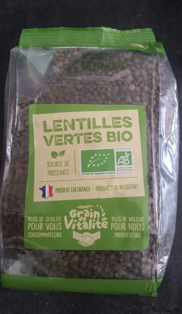 Lentilles Vertes Bio Origine France
