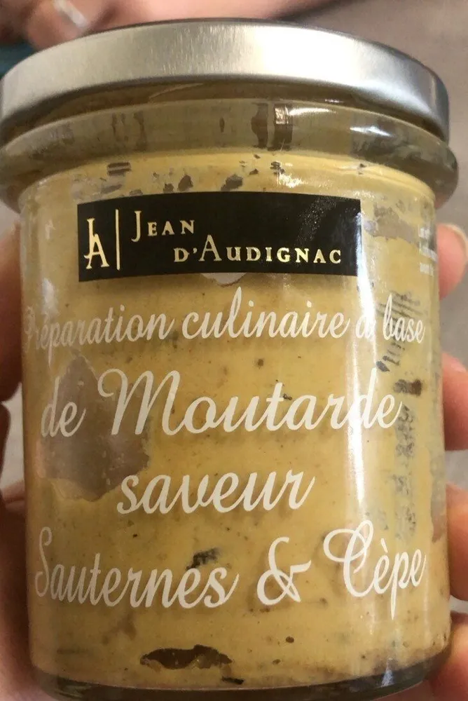 Preparation culinaire a base de moutarde sauternes et cèpes