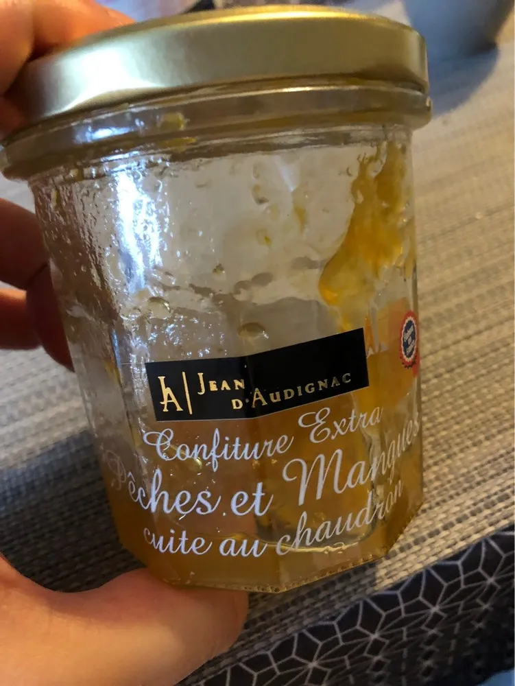 Confiture extra Peches et Mangues cuite au chaudron