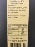 Chocolat au lait 37% Saint Domingue