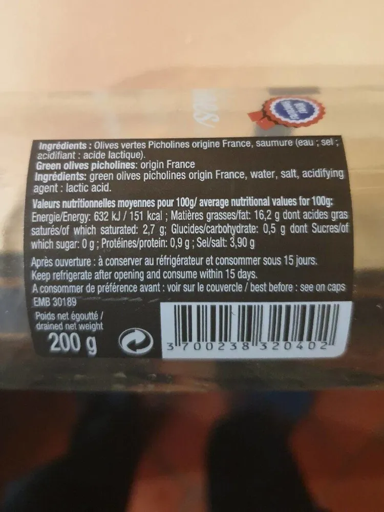 Olives Picholines Vertes