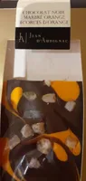 Chocolat noir marbré orange avec écorces