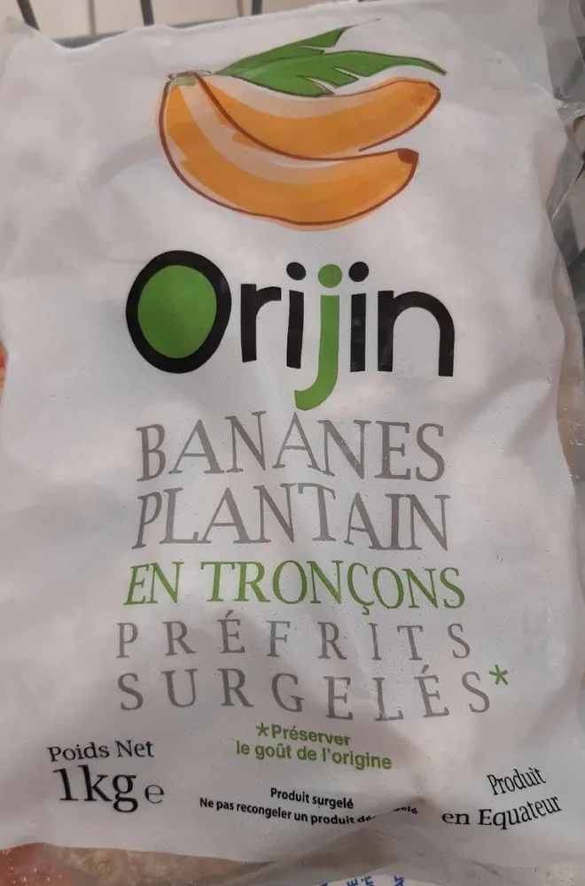Bananes Plantain en tronçons préfrits surgelés