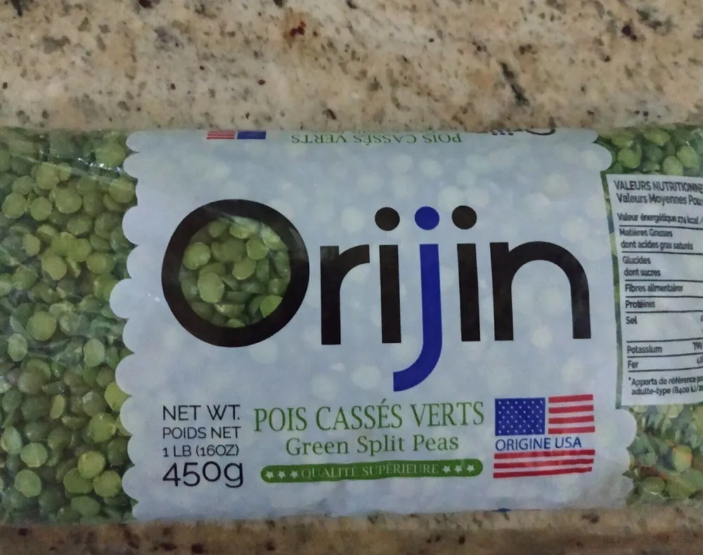 Orijin pois cassés verts