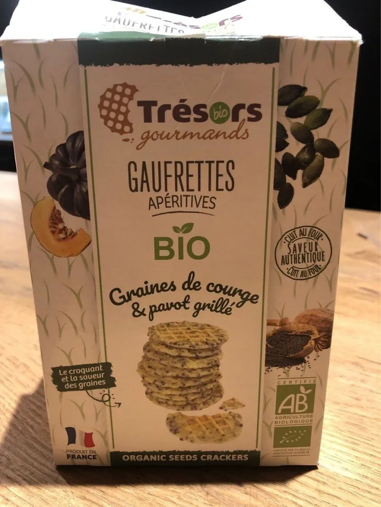 Gaufrettes apéritives graines de courge et pavot grillé